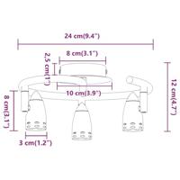 VidaXL Plafondspot met schijnwerpers nikkel 27 x 10 x 12 cm metaal - thumbnail