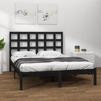 Bedframe massief hout zwart 200x200 cm - thumbnail