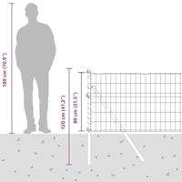 VidaXL Hek met paal grijs 0,8 x 25 m staal en pvc - thumbnail