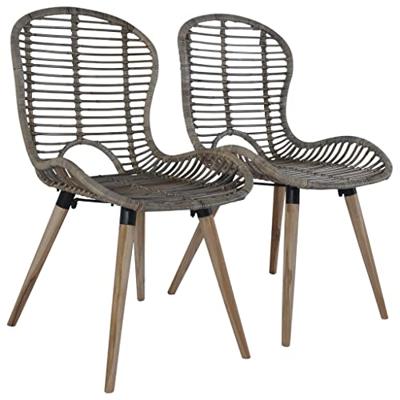 Eetkamerstoelen 4 st natuurlijk rattan bruin