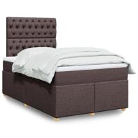 Boxspring met matras stof donkerbruin 90x190 cm - thumbnail