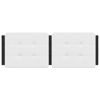 Hoofdbordkussen 140 cm kunstleer wit en zwart