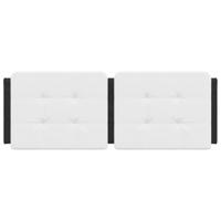 Hoofdbordkussen 140 cm kunstleer wit en zwart - thumbnail