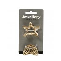 Creativ Company Haarspeldjes, l: 44 mm, b: 36 mm, verguld, 2 stuk/ 1 doos - thumbnail