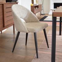 Kave Home Eetkamerstoel 'Mael' Chenille, kleur Beige - thumbnail