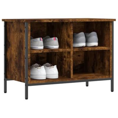 VidaXL Schoenenkast 69x35x50 cm bewerkt hout gerookt eikenkleurig