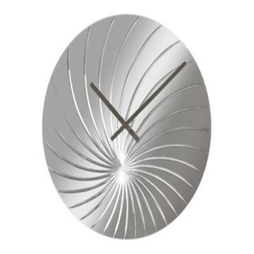 NeXtime klok 8134 swirled, ø43 cm, wall, silver glossy