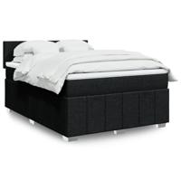 Boxspring met matras stof zwart 160x200 cm - thumbnail