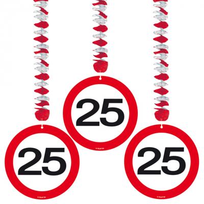 Hangdecoratie verkeersbord &apos;25&apos;