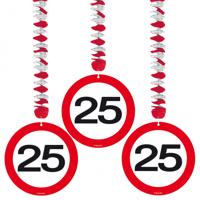 Hangdecoratie verkeersbord &apos;25&apos; - thumbnail