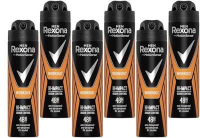 Rexona Rexona Deospray Men - Workout HI-Impact 150 ml. NL/FR 6 x Voordeelpak