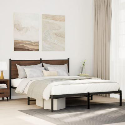 Bedframe zonder matras metaal gerookt eikenkleurig 150x200 cm