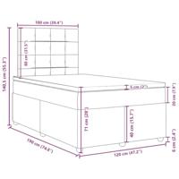Boxspring met matras stof taupe 120x190 cm - thumbnail
