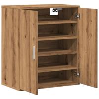 Schoenenkast 60x35x70 cm bewerkt hout artisanaal eikenkleur - thumbnail