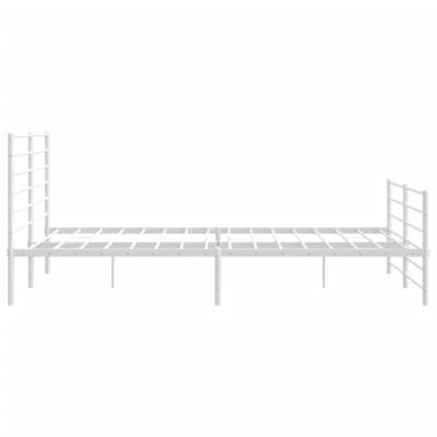 Bedframe met hoofd- en voeteneinde metaal wit 183x213 cm Bedframe met hoofd- en voeteneinde metaal wit 183x213 cm