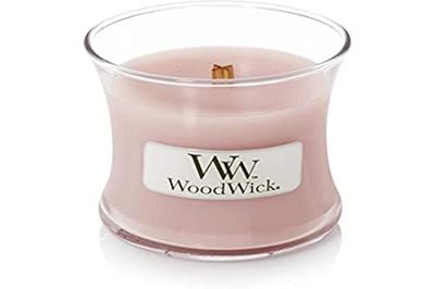 WoodWick Geurkaars Mini Rosewood - 8 cm / ø 7 cm - Geurkaars in Glas - Houten Lont