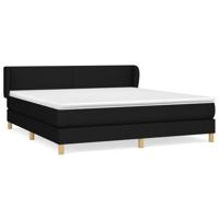 Boxspring met matras stof zwart 160x200 cm - thumbnail