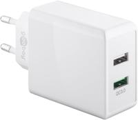 USB-A-adapter - USB-A-lader - 2 poorts - Quick charge 3.0 - 3000mA - 28 Watt - Wit - thumbnail