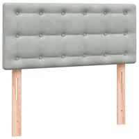 Boxspring met matras fluweel lichtgrijs 90x210 cm - thumbnail
