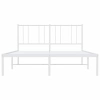 Bedframe met hoofdbord metaal wit 120x190 cm - thumbnail