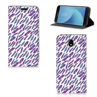 Samsung Galaxy J7 2017 | J7 Pro Hoesje met Magneet Feathers Color Samsung Galaxy J7 2017 | J7 Pro Hoesje met Magneet Feathers Color