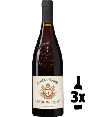 3 flessen Carre des Pontifes Châteauneuf-du-Pape Probeerpakket 3 flessen Carre des Pontifes Châteauneuf-du-Pape Probeerpakket