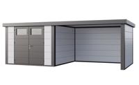 Telluria | Tuinhuis Classico 3030 met Overkapping Lounge Large | Rechts | Wit-Antraciet - thumbnail