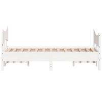 Bedframe zonder matras massief grenenhout wit 120x190 cm - thumbnail