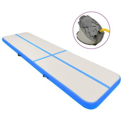 VidaXL Gymnastiekmat met pomp opblaasbaar 700x100x15 cm pvc blauw