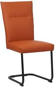 Cognac leren industriële eetkamerstoel Retro - poot rond zwart - Toledo Leer Cotto (cognac leer)