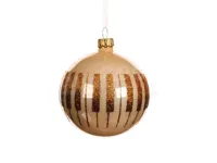 Kerstbal Glas Piano Parel Ø8cm 1st - thumbnail