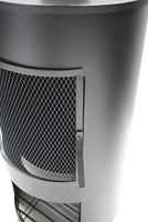 buitenkachel olievat met houtopslag - thumbnail