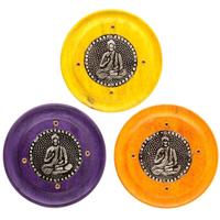 Mangohout Boeddha Rond Wierookhouder - thumbnail