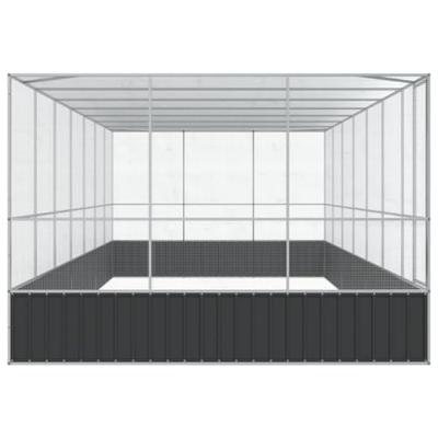 Volière met verlengstuk 725x307x212 m staal zilverkleurig