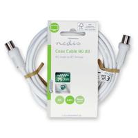 Coaxkabel | IEC (Coax) Male | IEC (Coax) Female | Vernikkeld | 90 dB | 75 Ohm | Dubbel Afgeschermd | 2.00 m | Rond | PVC | Wit - thumbnail