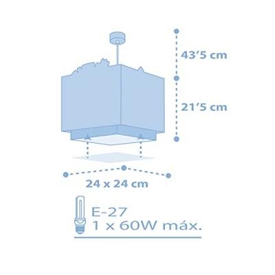 Dalber Kinderkamer hanglampBaby Jungle soft blauw met wit - 63112T
