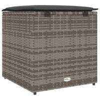 Kussenbox met opslag Grijs 50 x 50 x 50 cm poly rattan - thumbnail