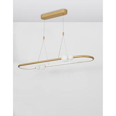 Lyora HanglampCelia goud met wit ovaal - 9820602