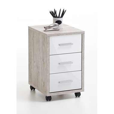 Kastje op wielen Delden - zandeiken-hoogglans wit