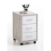 Kastje op wielen Delden - zandeiken-hoogglans wit - thumbnail