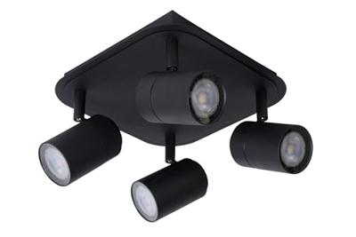 Lucide LENNERT - Plafondspot Badkamer - LED Dimb. - GU10 - 4x5W 3000K - IP44 - Zwart Lucide LENNERT - Plafondspot Badkamer - LED Dimb. - GU10 - 4x5W 3000K - IP44 - Zwart