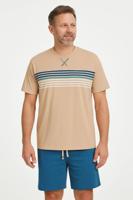 M.E.Q. Heren shortama katoen - ronde hals - Beige - thumbnail