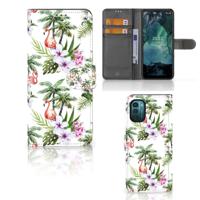 Nokia G11 | G21 | Telefoonhoesje | Met pasjeshouder | Flamingo Palms - thumbnail