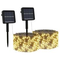 VidaXL Lichtsnoeren 2 st met 2x200 led's solar binnen/buiten warmwit - thumbnail