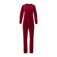 Luxe huispak dames met rits 24/7 - Loungepak - Dark Red - 2 delig pyjamapak - thumbnail