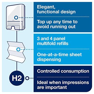 Handdoekdispenser Tork H2 552000 Xpress wit - thumbnail