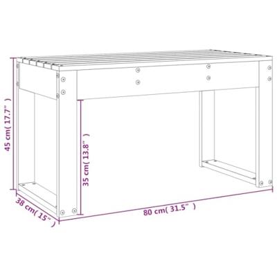 Tuinbank 80x38x45 cm massief grenenhout wit