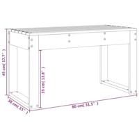 Tuinbank 80x38x45 cm massief grenenhout wit - thumbnail