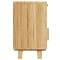 Nachtkastje massief grenenhout en natuurlijk rattan bruin - thumbnail