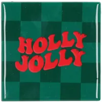 Daan Kromhout Design tegeltje keramiek holly jolly 10x10cm groen - thumbnail